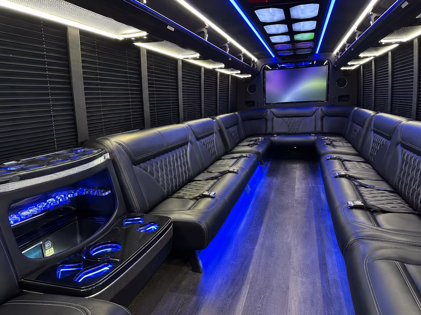 20 Passenger Party Bus Interior