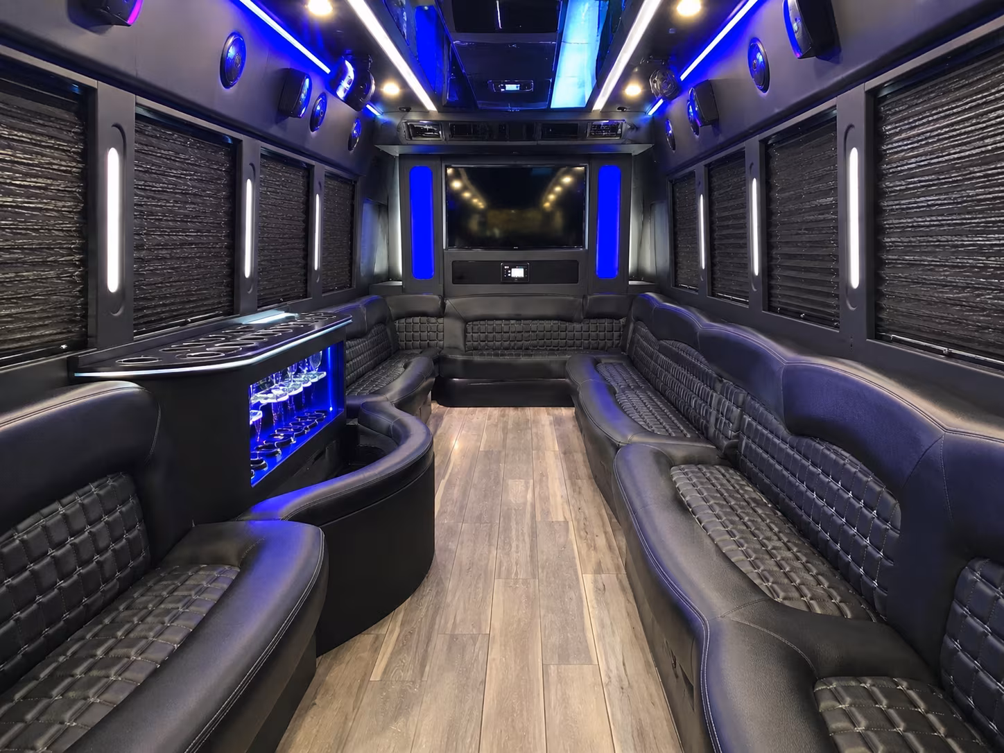 Rancho Cucamonga Bachelor & Bachelorette Transportation party bus exterior