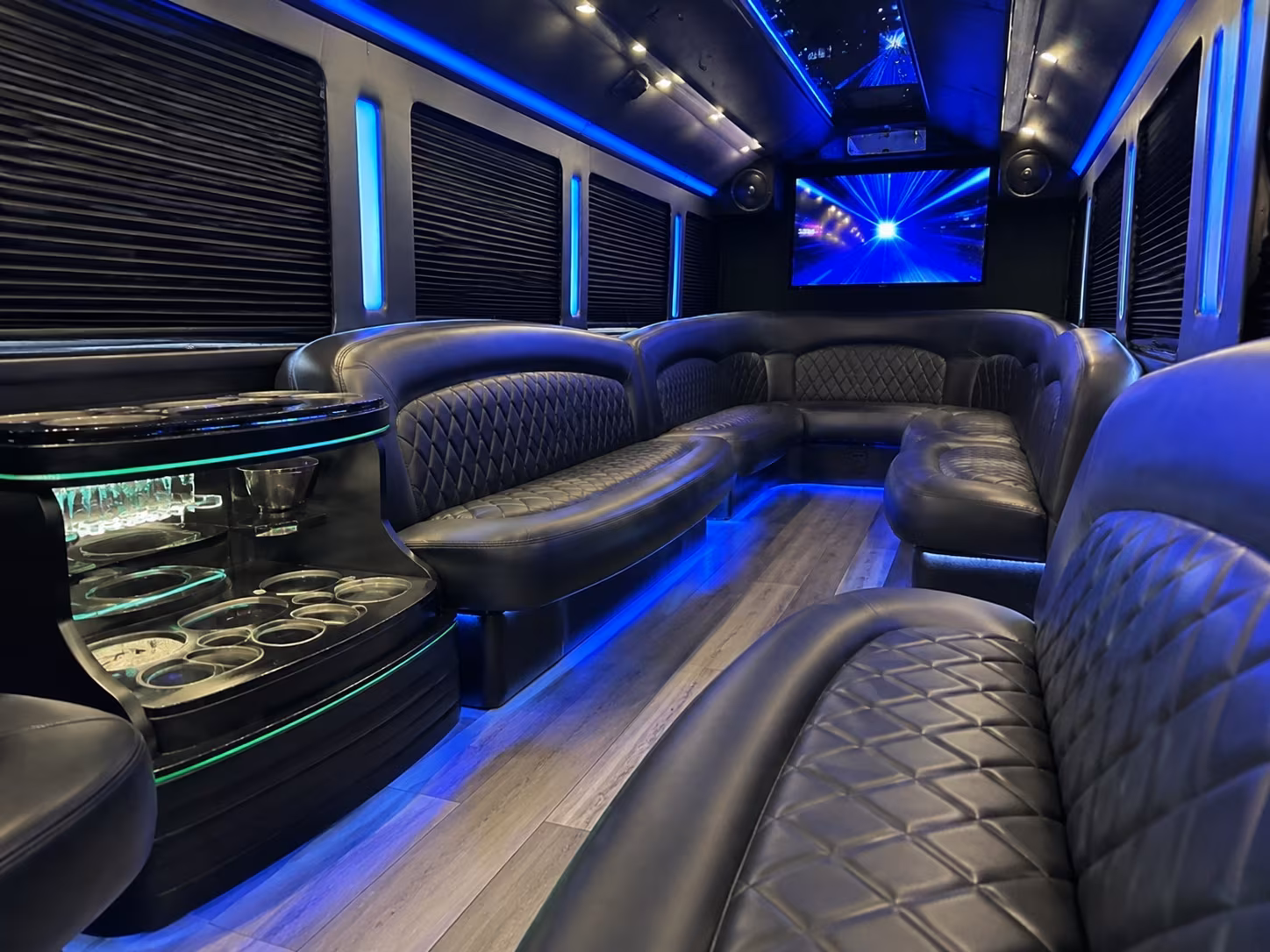 Rancho Cucamonga Private Event Transportation party bus exterior
