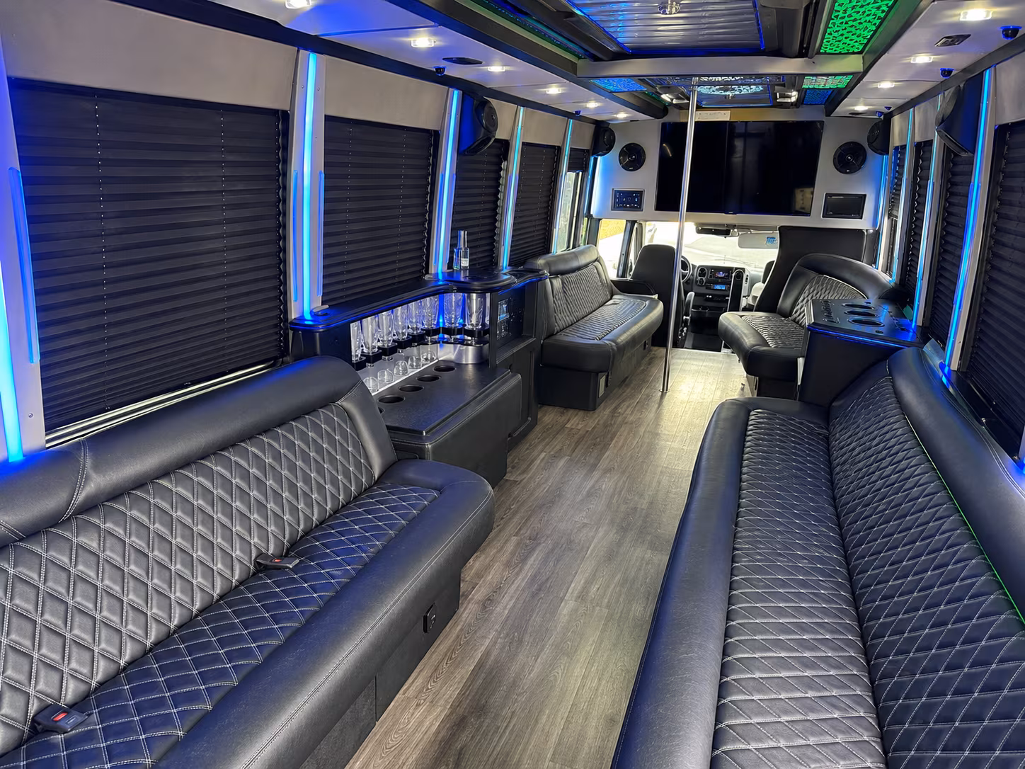 Rancho Cucamonga Private Event Transportation party bus exterior