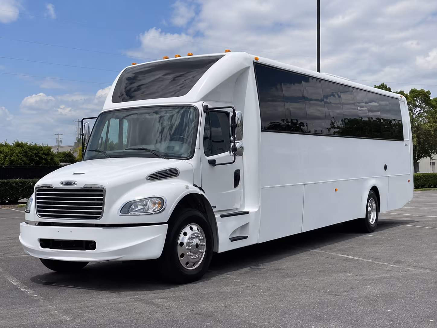 Rancho Cucamonga Wedding Transportation party bus exterior