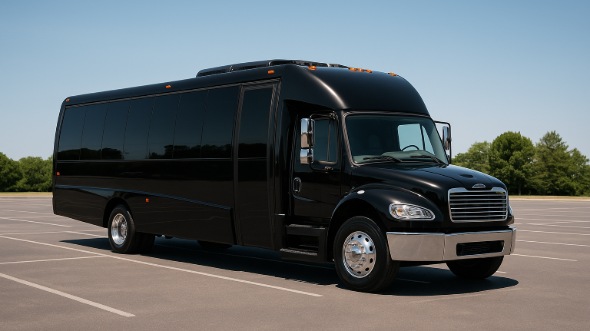 Exterior of Charter Bus Company Corona's 20 Passenger Party Bus in Corona