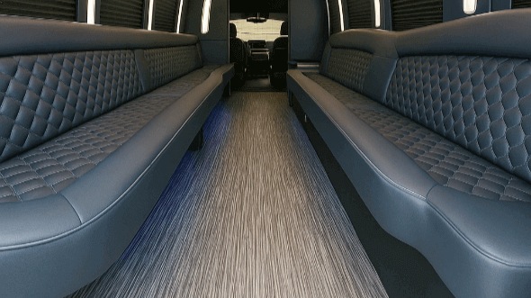 Interior of Charter Bus Company Riverside's 20 Passenger Party Bus in Riverside