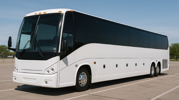 Exterior of Charter Bus Company Rancho Cucamonga's 44 Passenger Charter Bus in Rancho Cucamonga