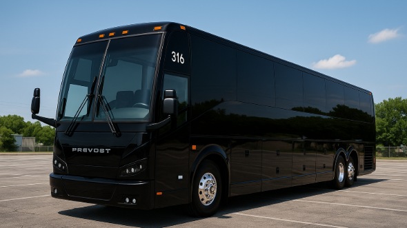 Exterior of Charter Bus Company Rancho Cucamonga's 45 Passenger Charter Bus in Rancho Cucamonga