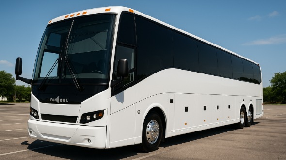 Exterior of Charter Bus Company Corona's 50 Passenger Party Bus in Corona