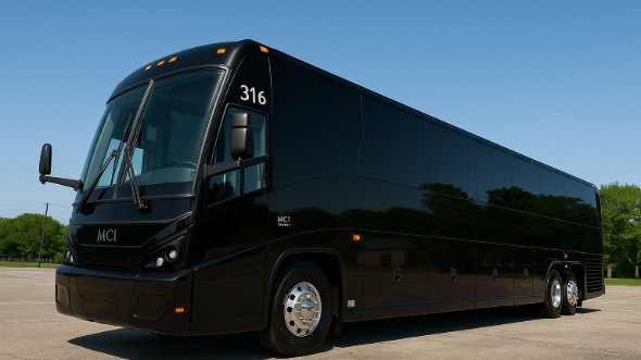 Exterior of Charter Bus Company Diamond Bar's 50 Passenger Party Bus in Diamond Bar