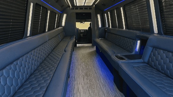 Interior of Charter Bus Company Chino's 50 Passenger Party Bus in Chino